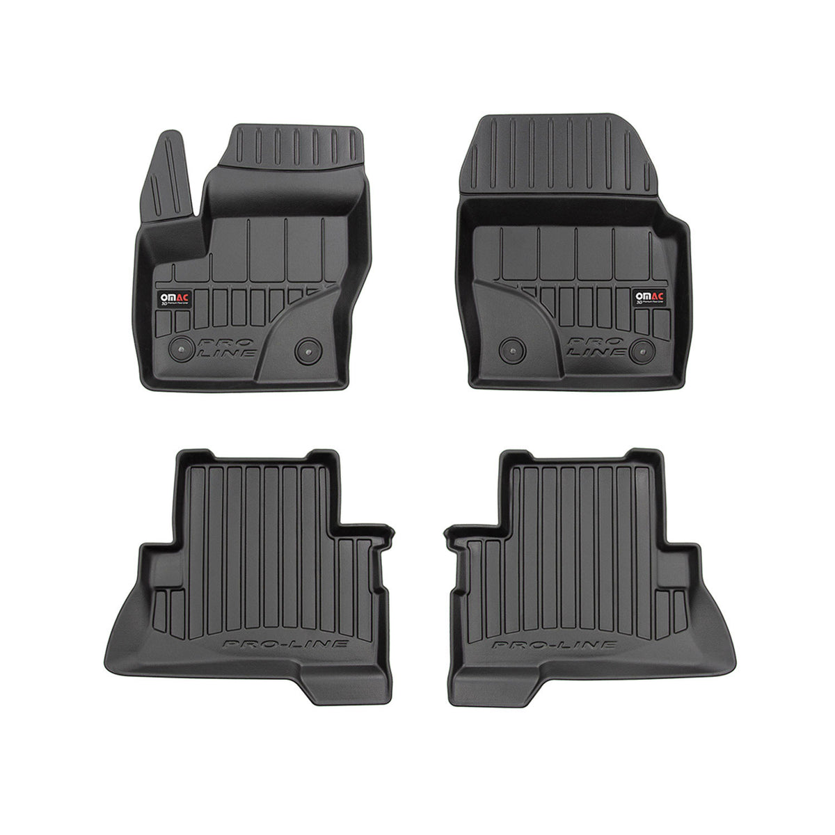 OMAC Premium Alfombrillas De Coche para Ford Kuga 2013-2024 Negro TPE Goma 4Pza