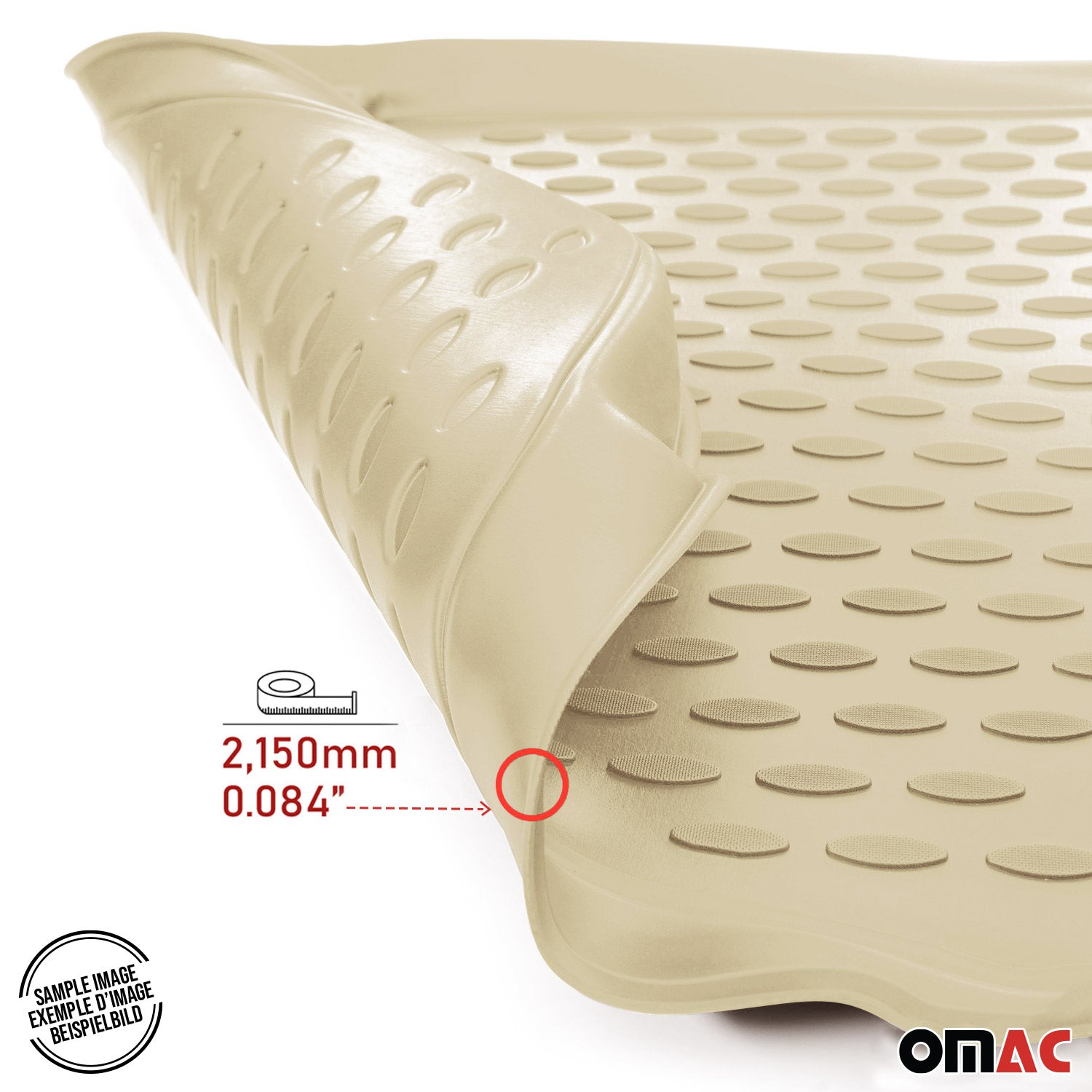 OMAC Alfombrillas De Coche para Renault Megane III 2009-2016 Beige Goma TPE 4Pza
