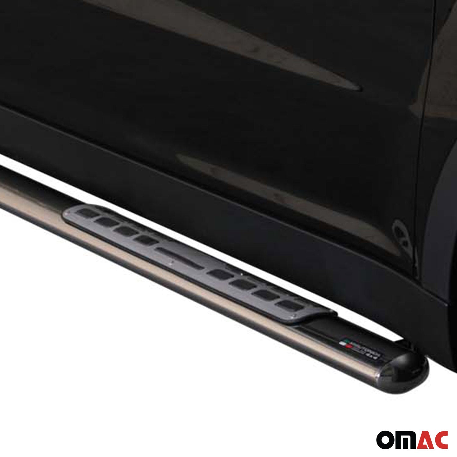 Par de Estribos Barras Laterales para Ssangyong Korando 2011-2019 Plata Acero 2x