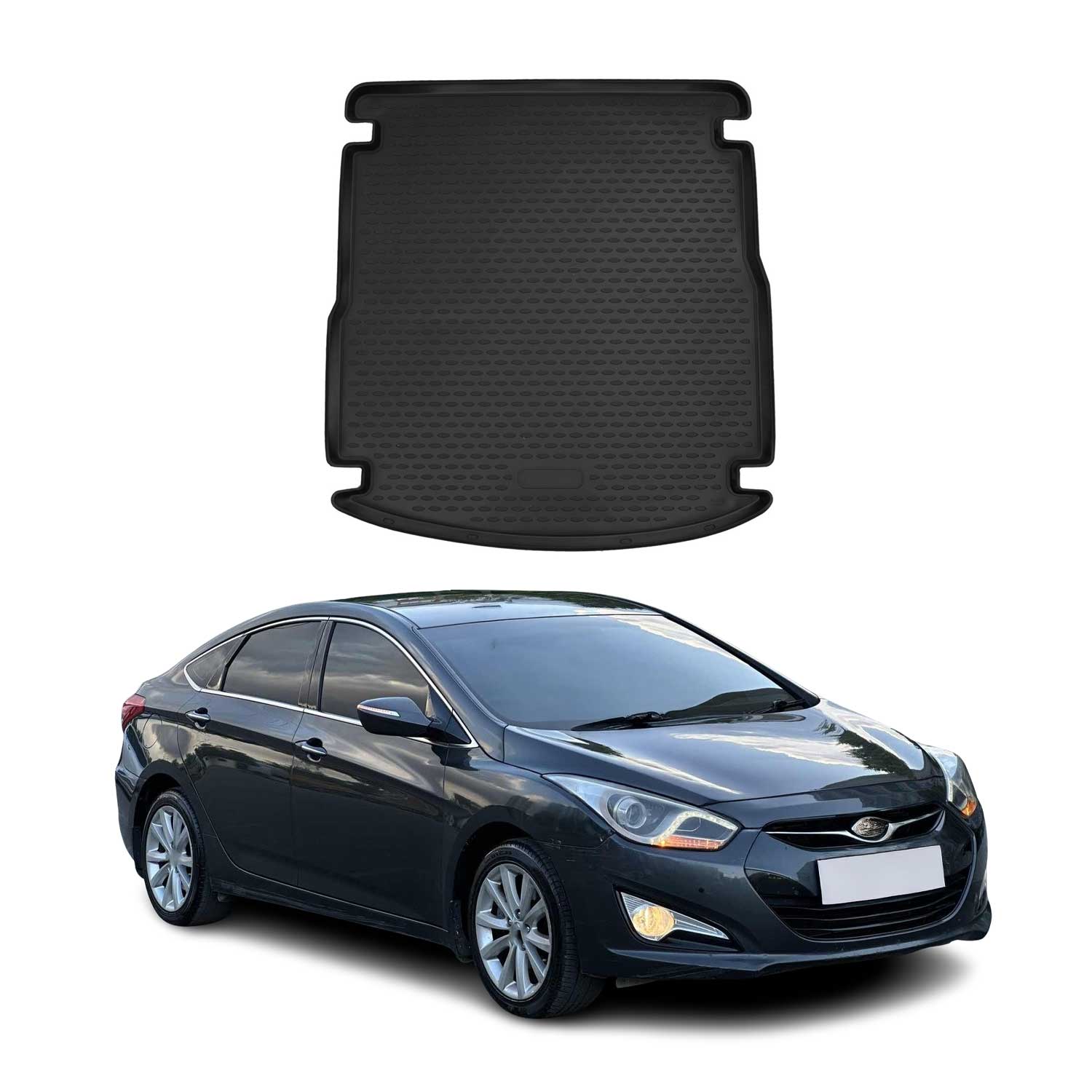 OMAC Bandeja Maletero Alfombrilla para Hyundai i40 Familiar 2011-2015 Negro TPE