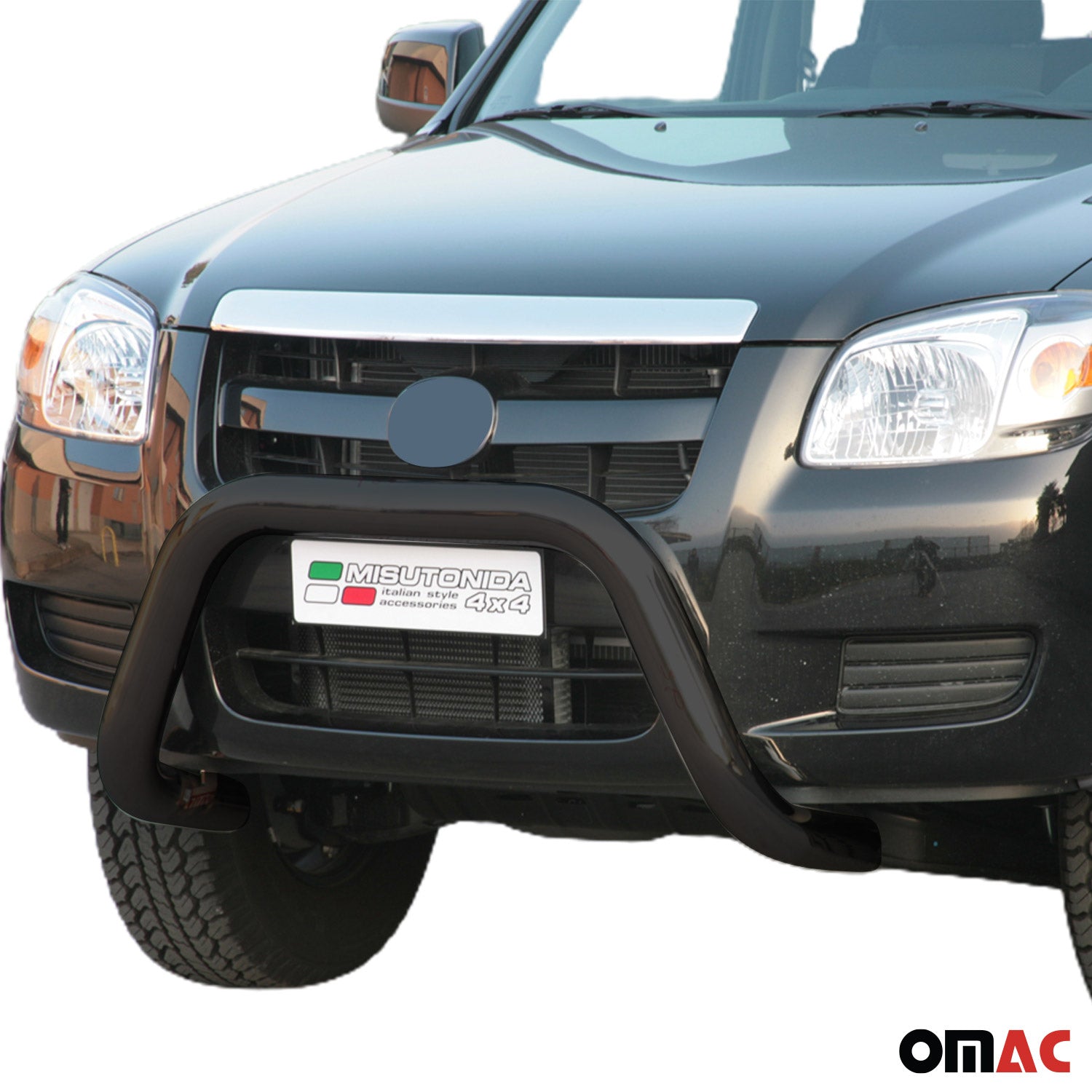 Bull Barra Frontal para Mazda BT-50 2006-2012 Negro Brillante Acero