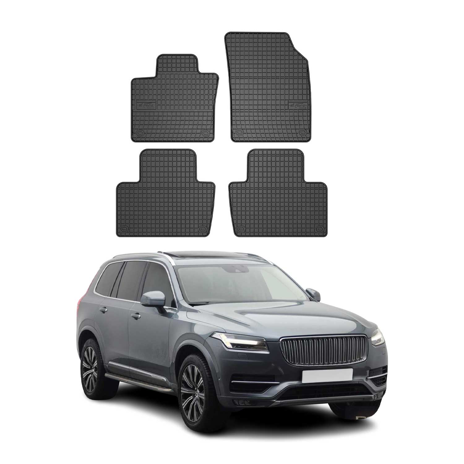 OMAC Alfombrillas De Coche para Volvo XC90 2015-2025 Negro Goma 4Pza