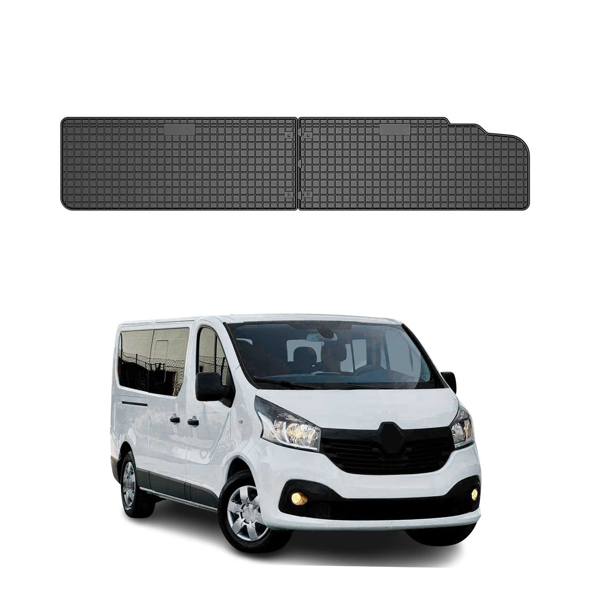 OMAC Alfombrillas Coche para Opel Vivaro 2014-2019 3.línea Negro Goma TPE 2Pza