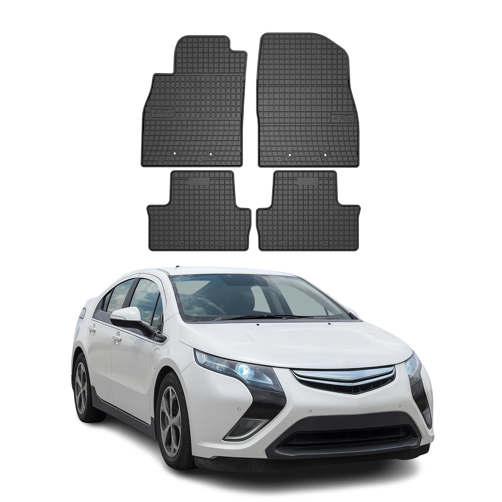 OMAC Alfombrillas De Coche para Opel Ampera 2012-2014 Negro Goma 4Pza