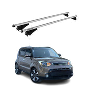 Menabo Barras de Techo Coche Baca para Kia Soul 2014-2019 Gris Aluminio 2Pza
