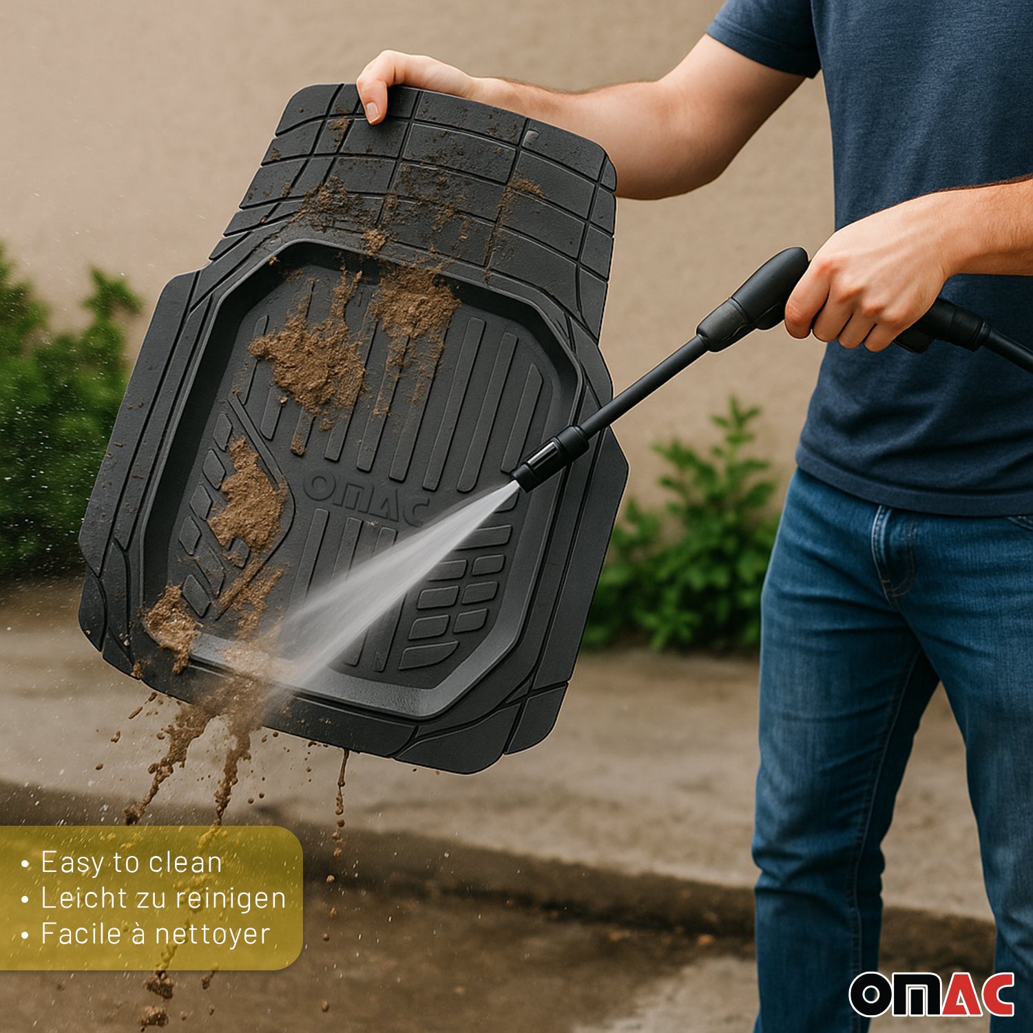 3D Alfombrillas De Coche Universal Negro Goma 4Pza