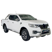 Par de Estribos Barras Laterales para Renault Alaskan 2017-2021 Plata Acero 2x