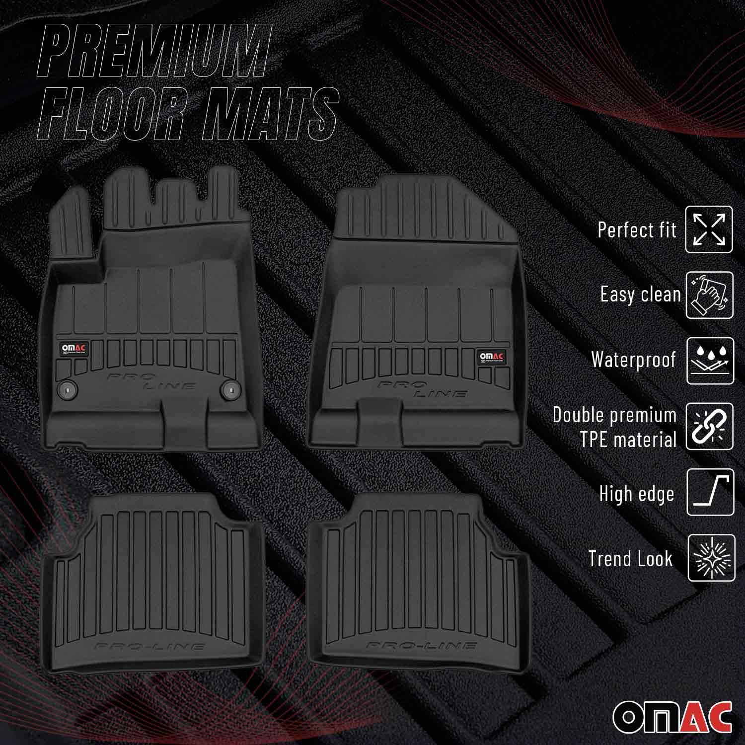 OMAC Premium Alfombrillas De Coche para Kia e-Niro 2018-2022 Negro TPE Goma 4Pza