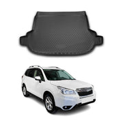 OMAC Bandeja Maletero Alfombrilla para Subaru Forester 2013-2019 Negro Goma TPE
