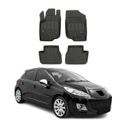 OMAC Premium Alfombrillas De Coche para Peugeot 207 2006-2012 Negro TPE Goma 4x