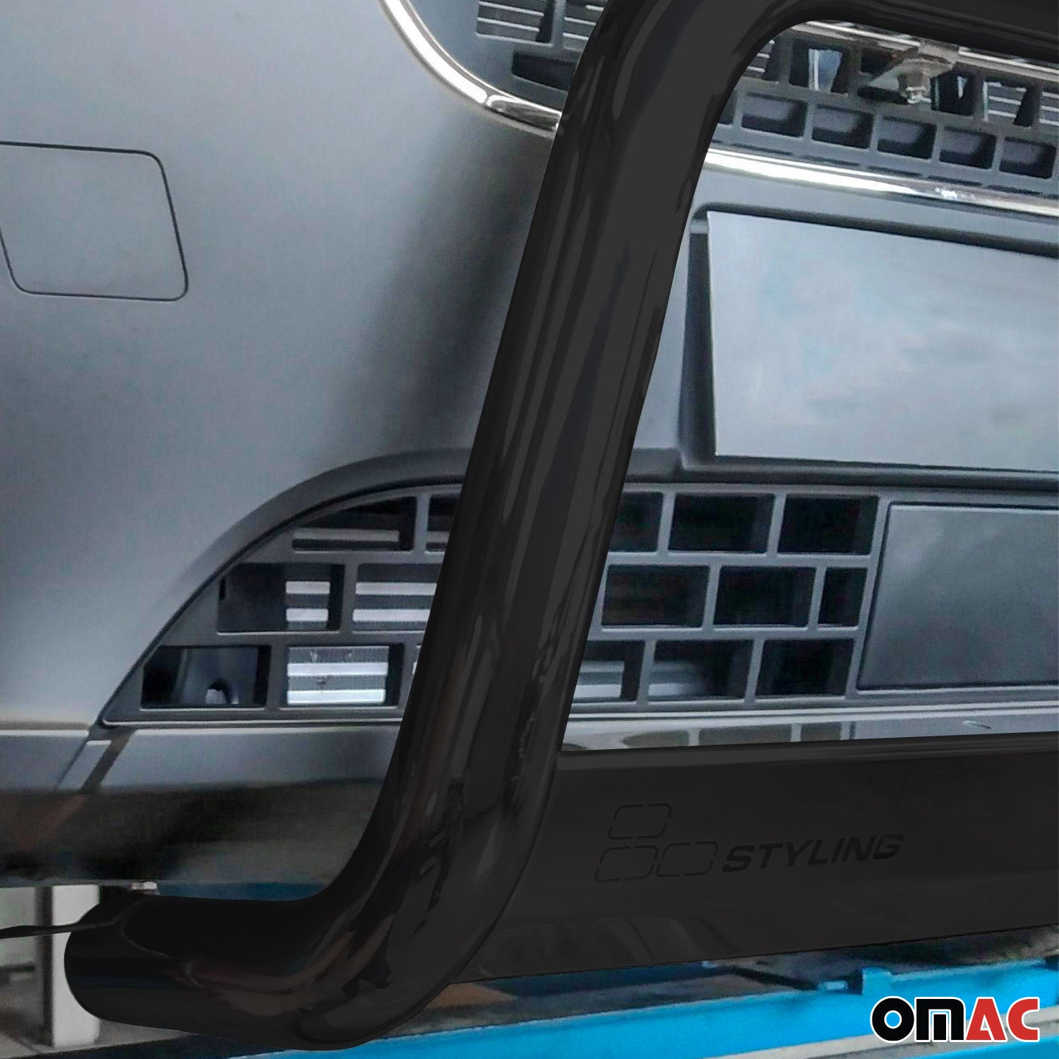 Bull Barra Frontal para Mercedes Vito Viano 2015-2019 Negro Brillante Acero 1Pza