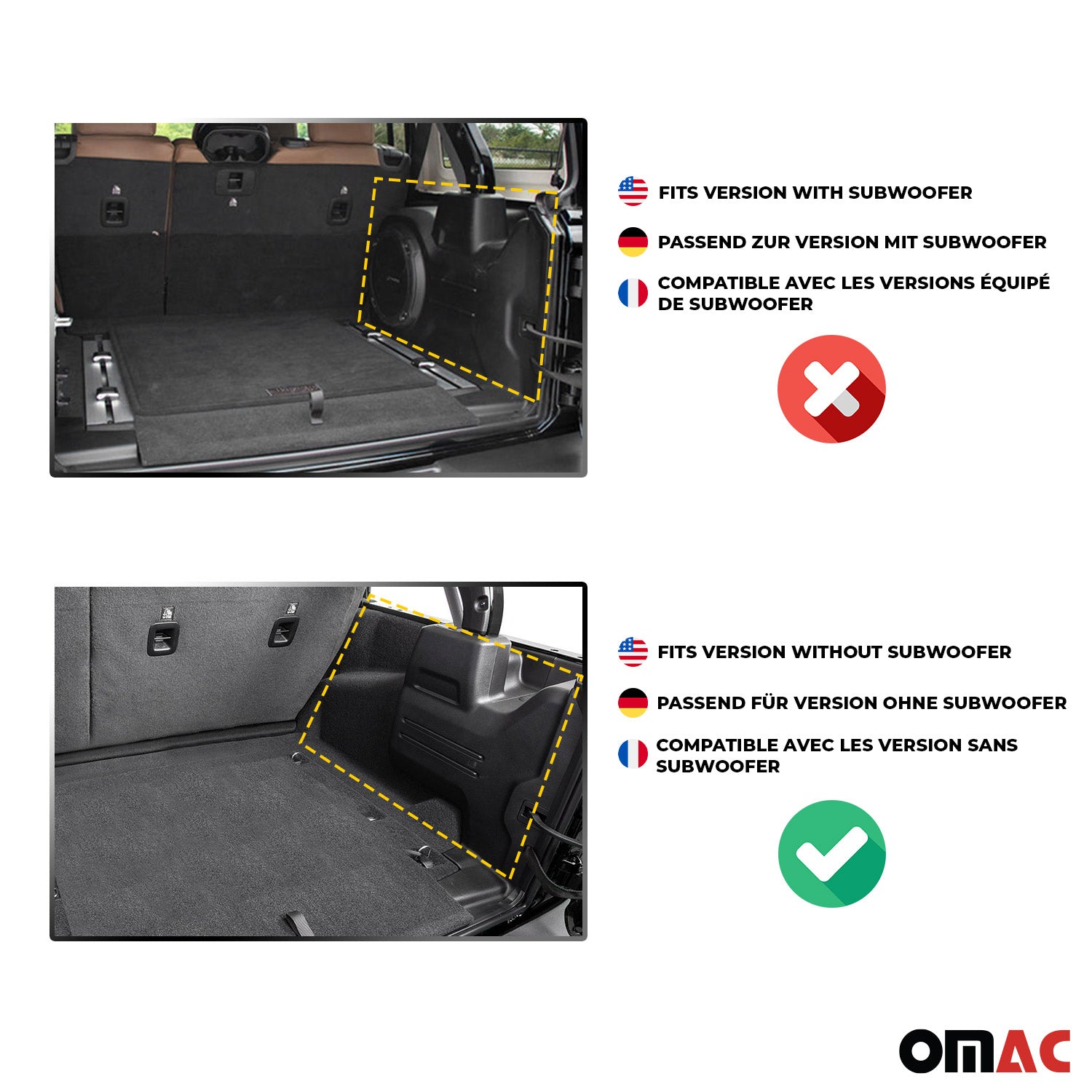 OMAC Premium Bandeja Maletero Alfombrilla para Kia Niro 2016-2022 Negro Goma TPE