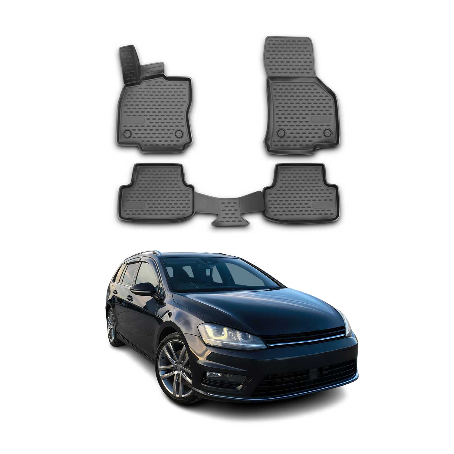 OMAC Alfombrillas De Coche para VW Golf 2019-2021 Negro Goma TPE 4Pza