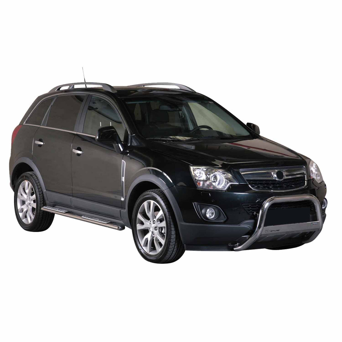 Par de Estribos Barras Laterales para Opel Antara 2011-2015 Plata Acero 2x