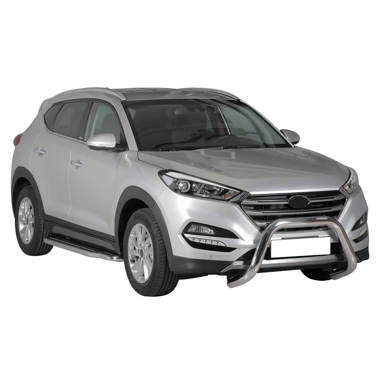 Bull Barra Frontal para Hyundai Tucson 2015-2018 Plata Brillante Acero 1Pza