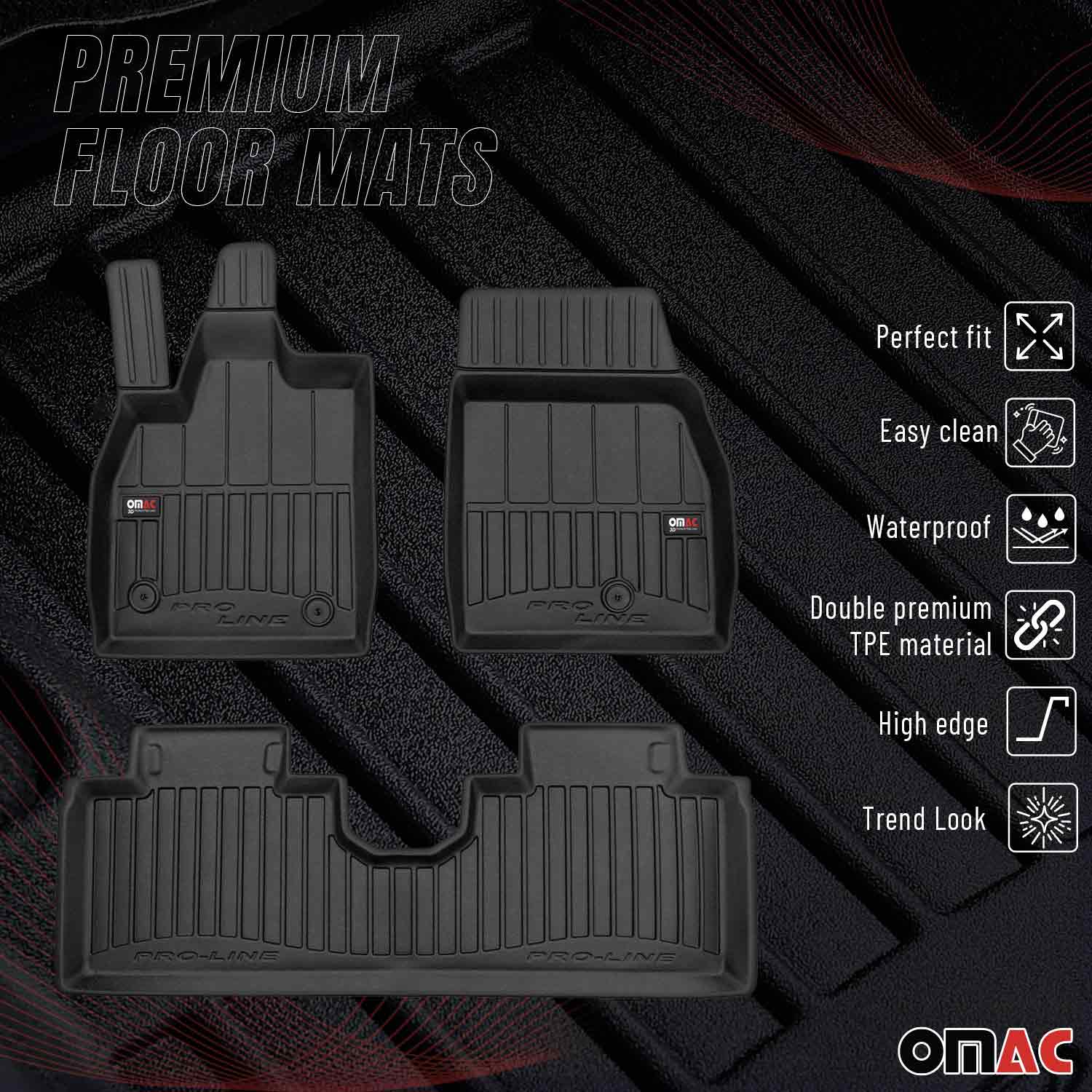 OMAC Premium Alfombrillas De Coche para Ford Mustang Mach-E 2020-2026 Goma 3x