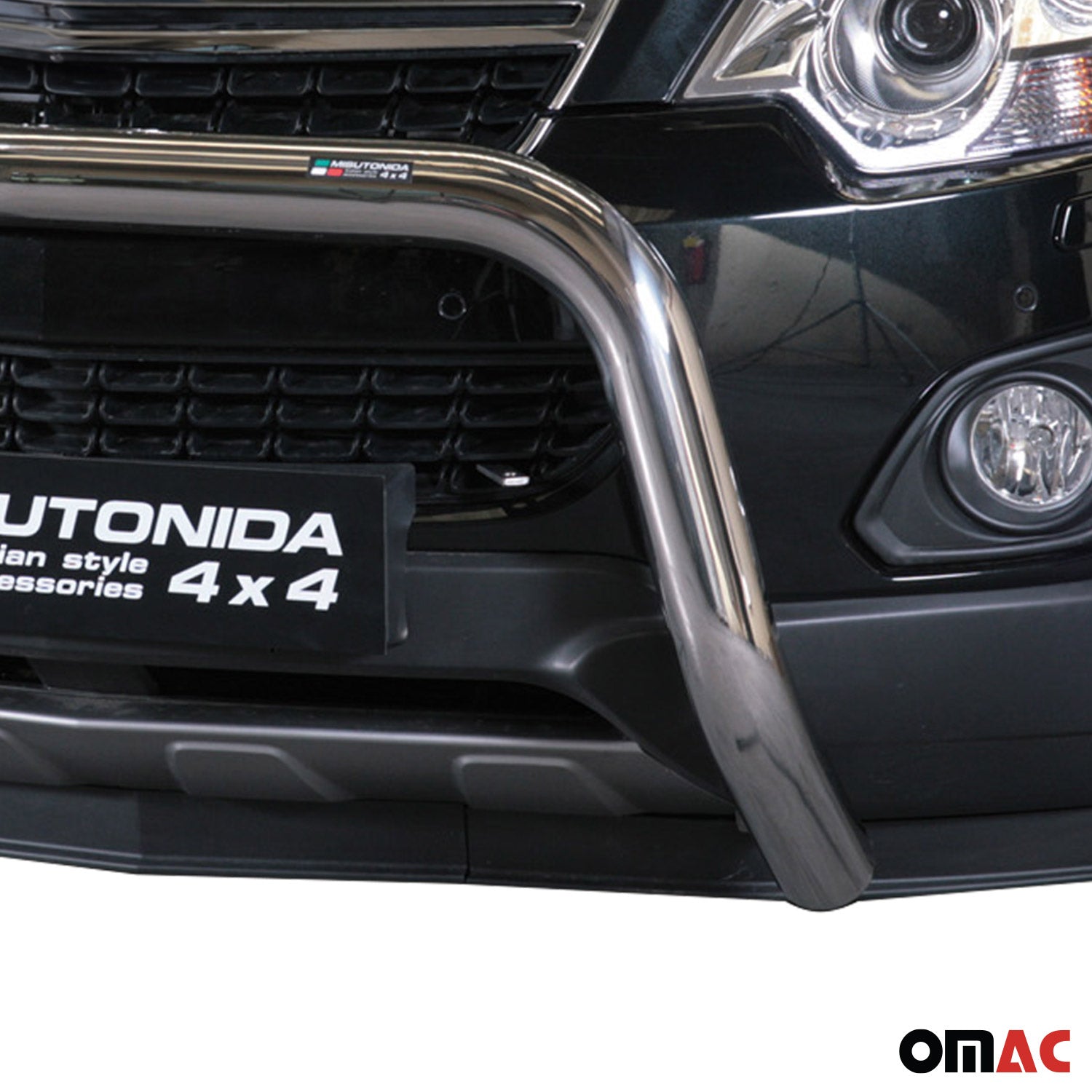 Bull Barra Frontal para Opel Antara 2011-2015 Plata Brillante Acero