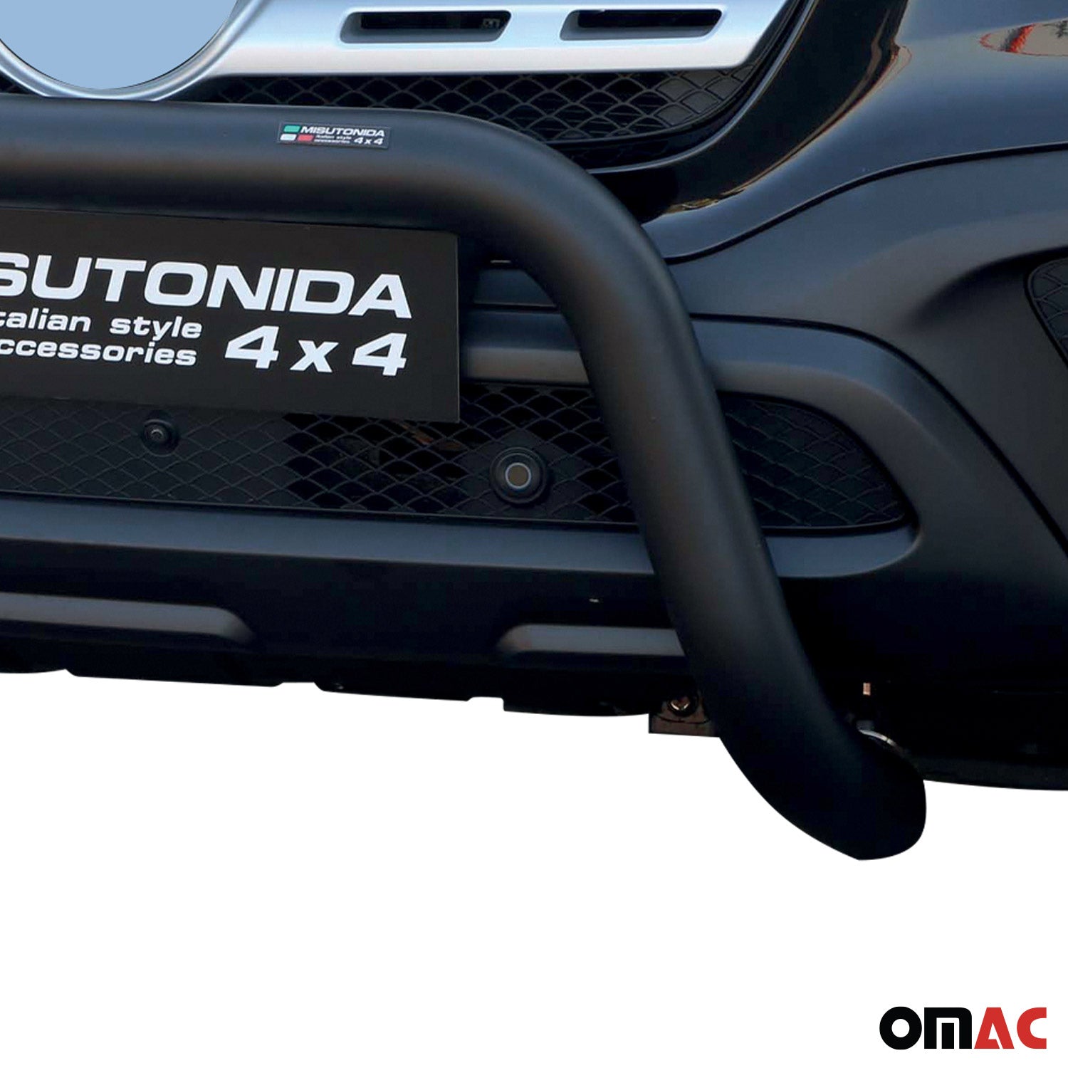 Bull Barra Frontal para Mercedes X Class 2017-2020 Negro Brillante Acero