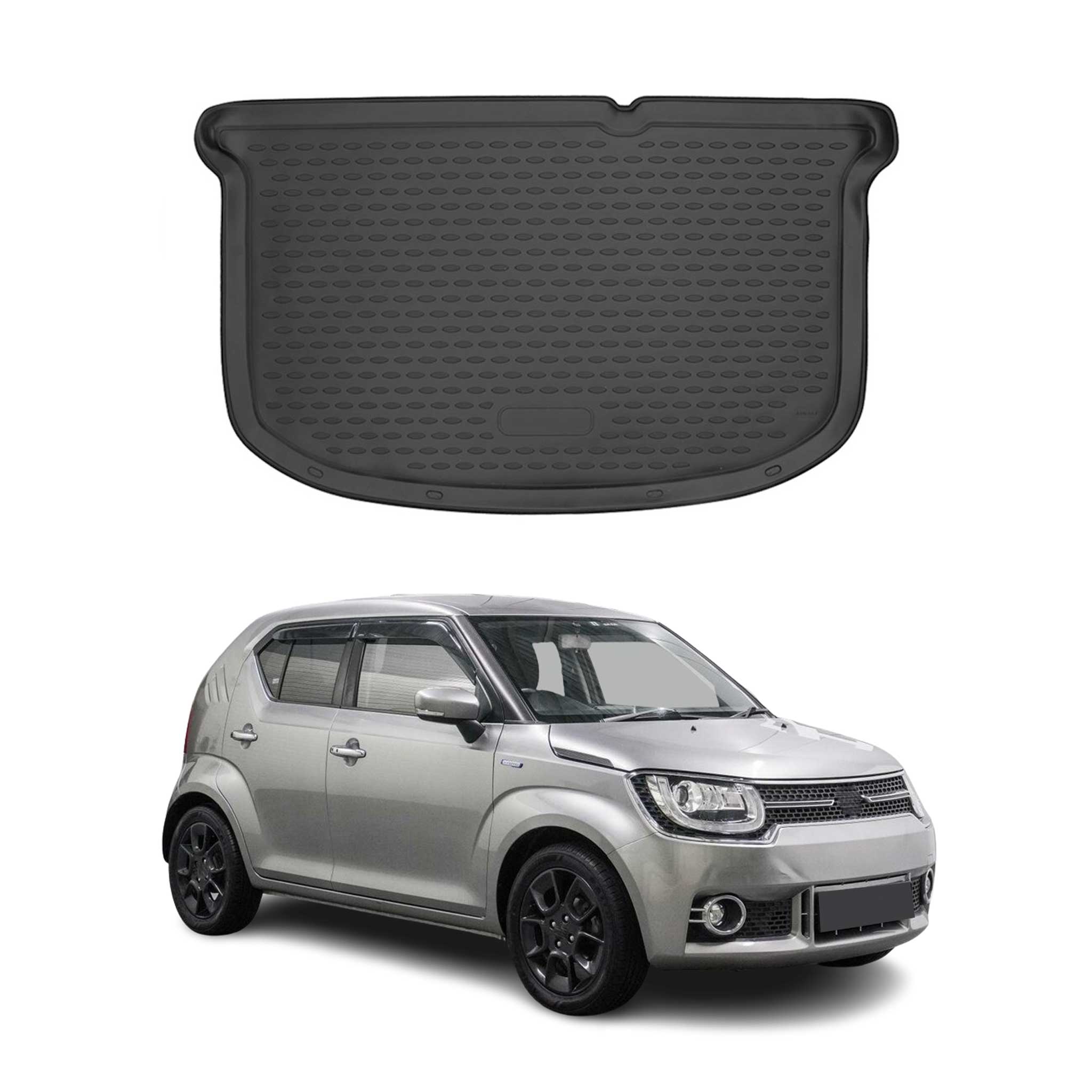 OMAC Bandeja Maletero Alfombrilla para Suzuki Ignis 2016-2021 Negro Goma TPE