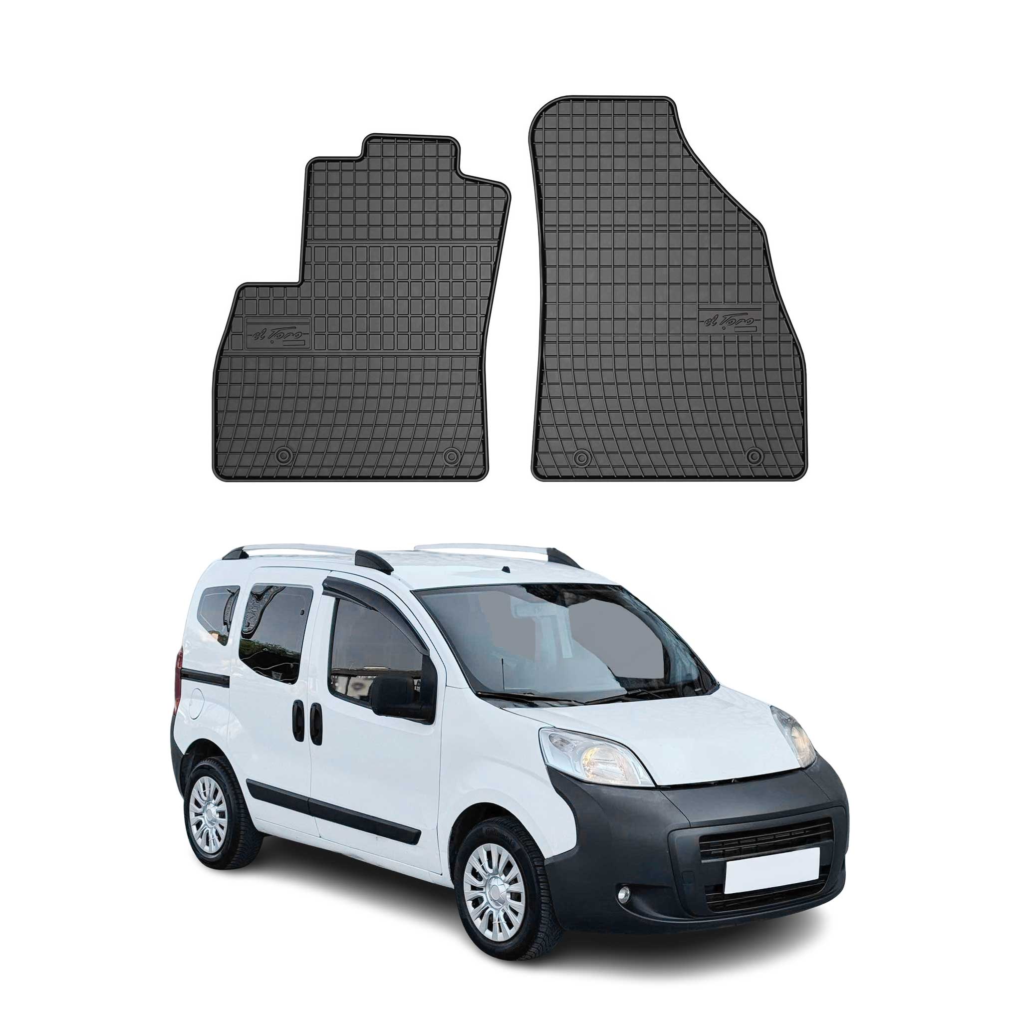 OMAC Alfombrillas De Coche para Citroen Nemo 2 Persons 2007-2017 Negro Goma 2Pza