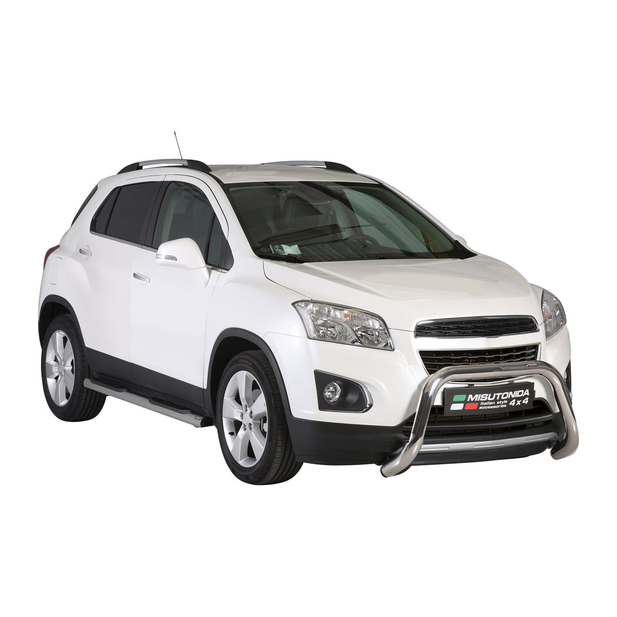 Bull Barra Frontal para Chevrolet Trax 2013-2016 Plata Brillante Acero