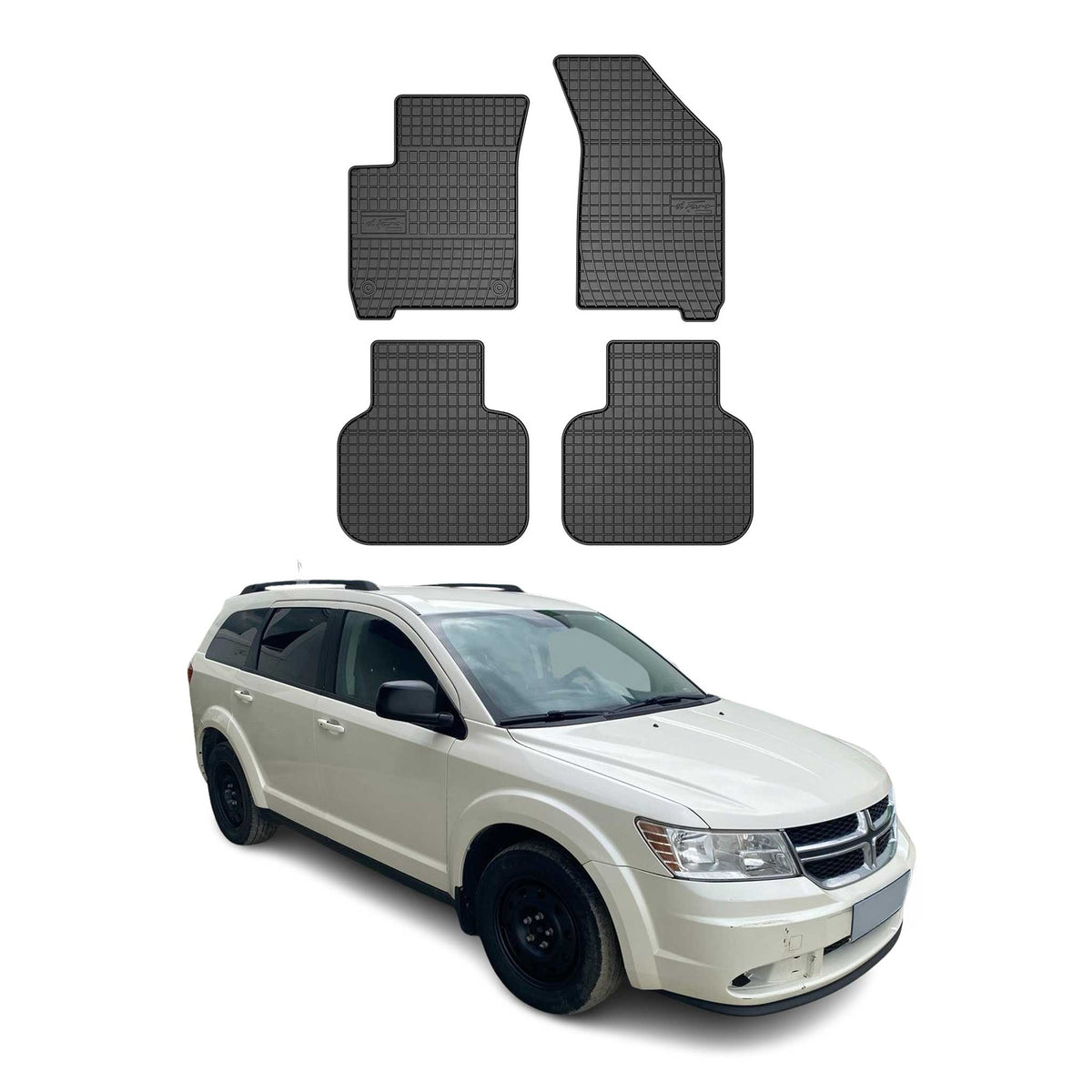 OMAC Alfombrillas De Coche para Dodge Journey 2008-2020 Negro Goma 4Pza