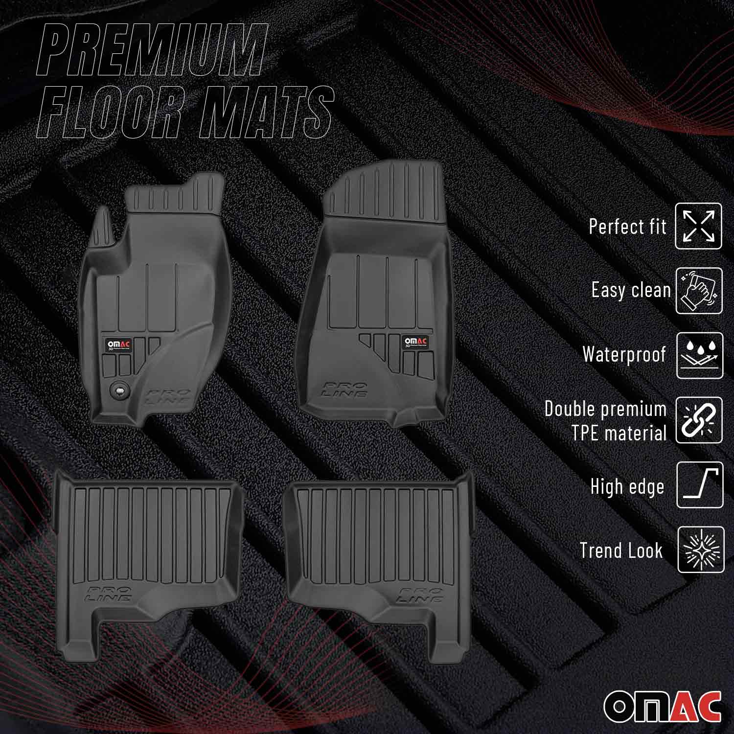 OMAC Premium Alfombrillas De Coche para Jeep Grand Cherokee 2005-2010 Goma 4x