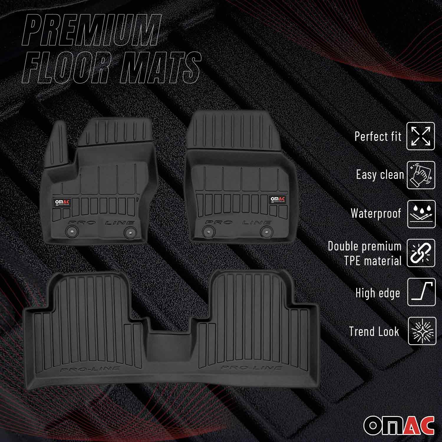 OMAC Premium Alfombrillas De Coche para Ford Grand C-Max 2010-2019 TPE Goma 3x