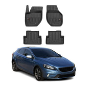 OMAC Premium Alfombrillas De Coche para Volvo V40 2012-2019 Negro TPE Goma 4Pza