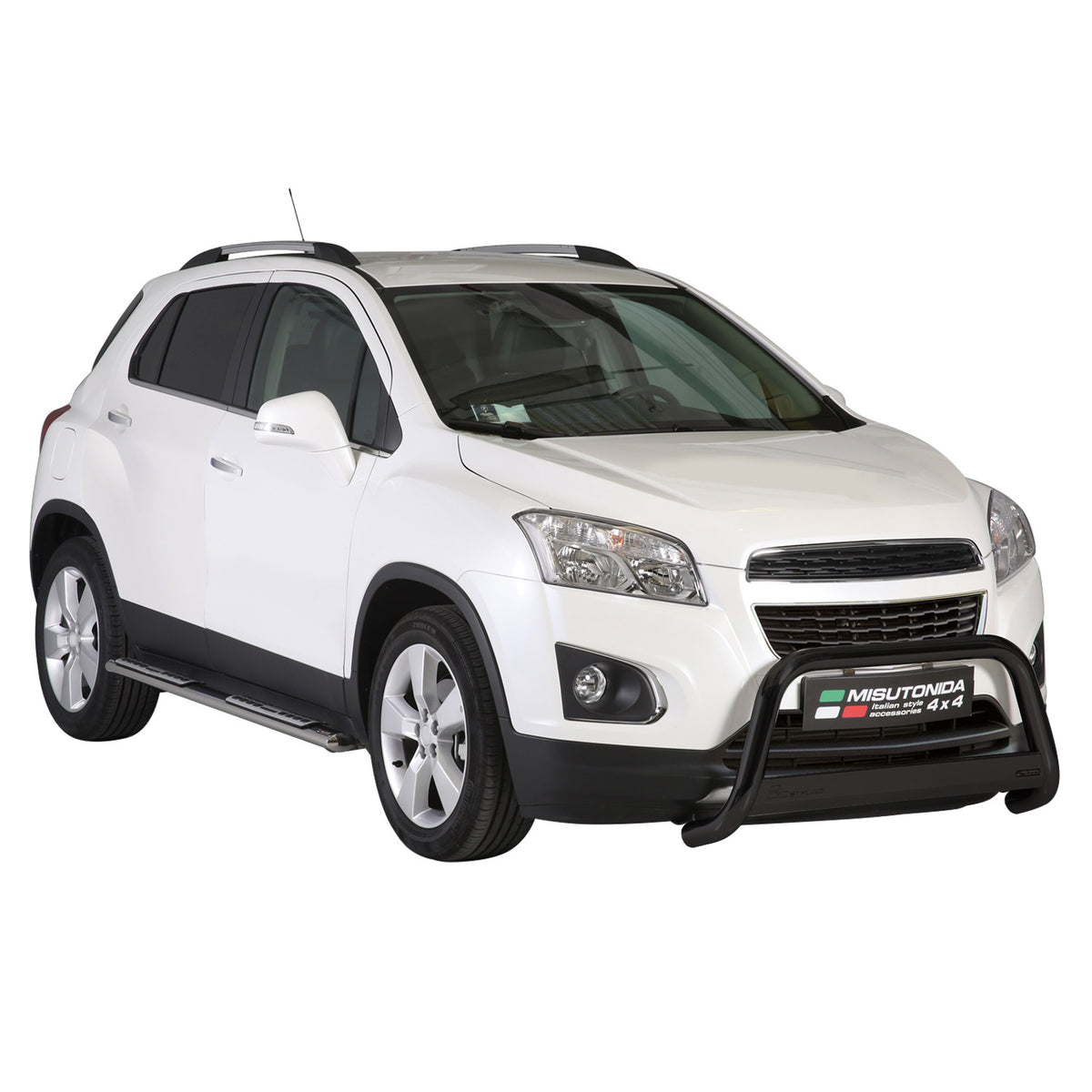 Bull Barra Frontal para Chevrolet Trax 2013-2016 Negro Brillante Acero 1Pza