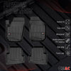 OMAC Premium Alfombrillas De Coche para Seat Cordoba 2002-2009 Negro TPE Goma 4x