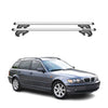 Menabo Barras de Techo Baca para BMW Serie 3 E46 Touring 1999-2005 Gris Alu 2Pza