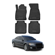 OMAC Alfombrillas De Coche para Audi A8 D3 Long 2002-2010 Negro Goma TPE 4Pza