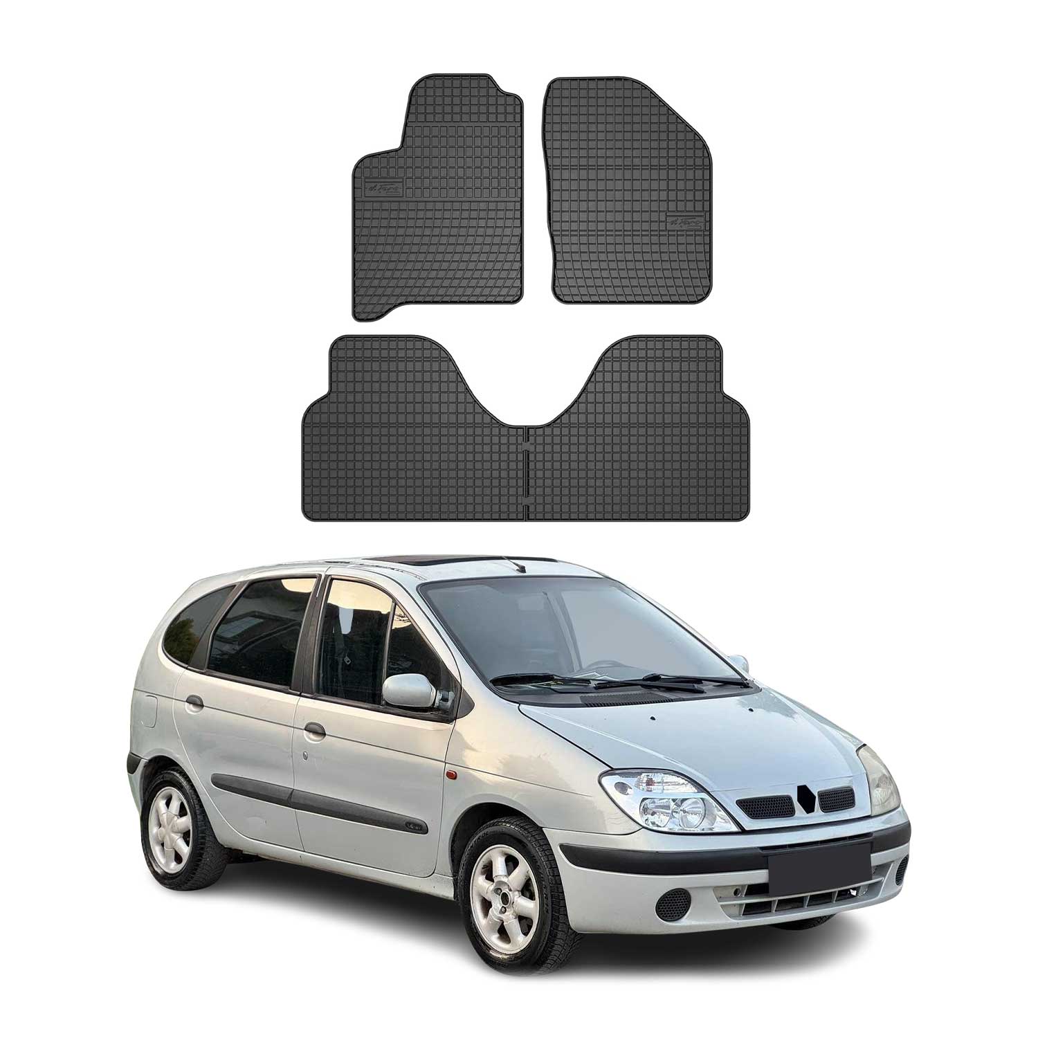 OMAC Alfombrillas De Coche para Renault Scenic 1996-2003 Negro Goma 4Pza