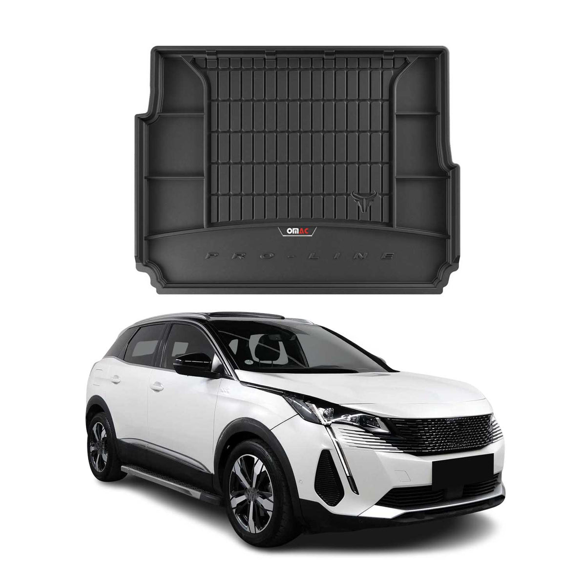 OMAC Premium Bandeja Maletero Alfombrilla para Peugeot 3008 2016-2024 Hybrid TPE