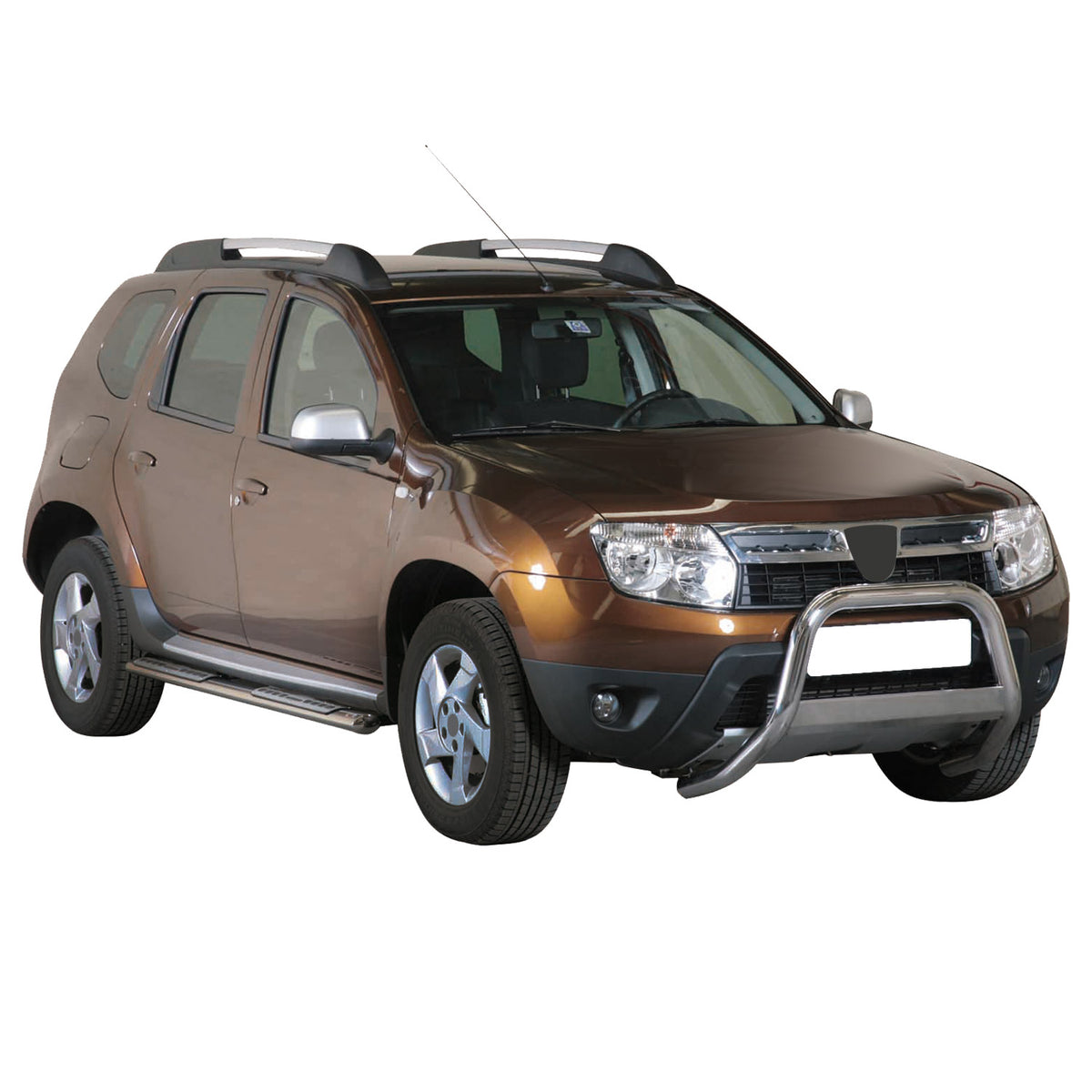 Bull Barra Frontal para Dacia Duster 2010-2017 Plata Brillante Acero 1Pza