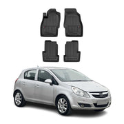 OMAC Premium Alfombrillas De Coche para Opel Corsa D 2006-2014 Negro TPE Goma 4x