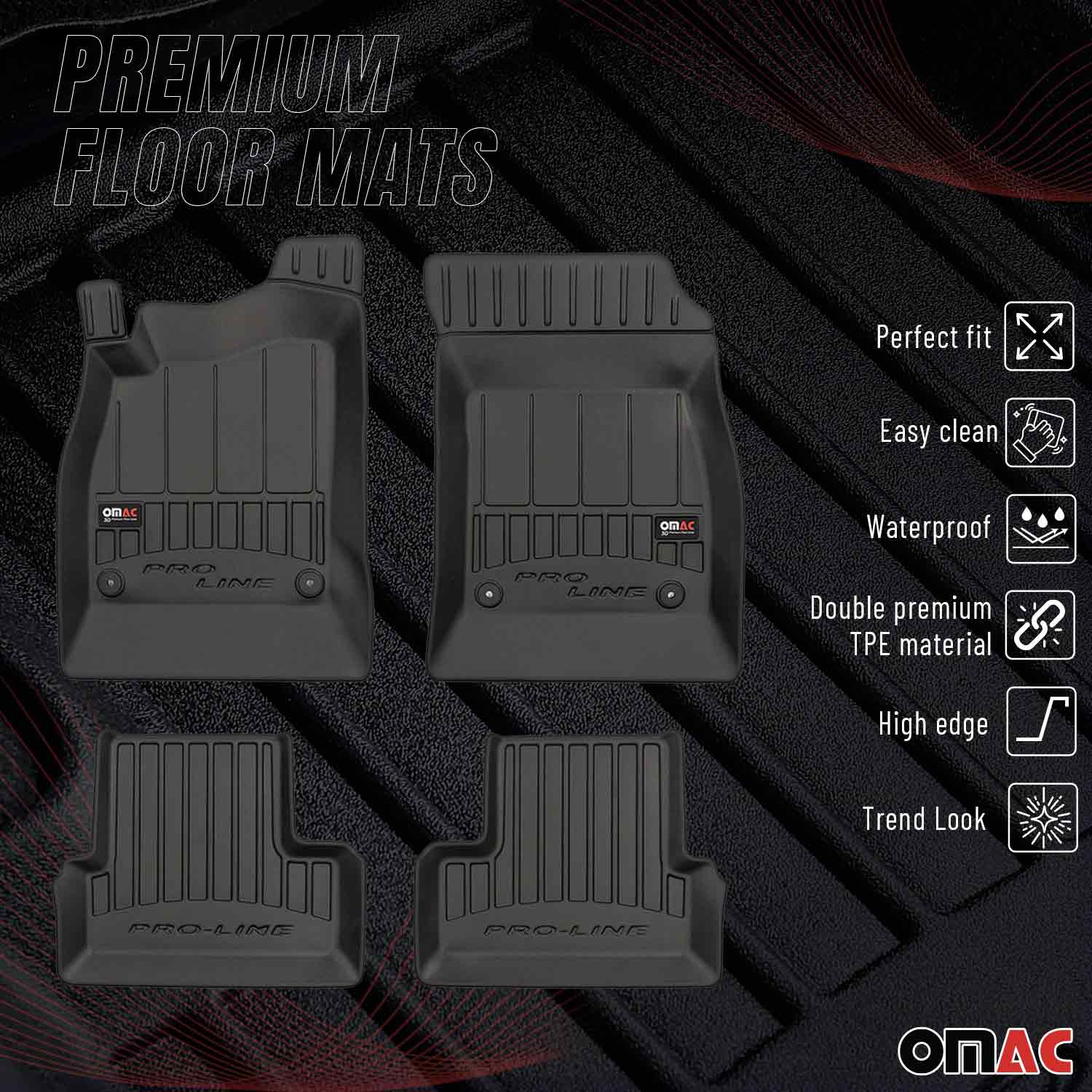 OMAC Premium Alfombrillas De Coche para Chevrolet Cruze 2009-2024 TPE Goma 4x