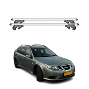 Menabo Barras de Techo Baca para Saab 9-3 X 2009-2013 Gris Aluminio 2Pza