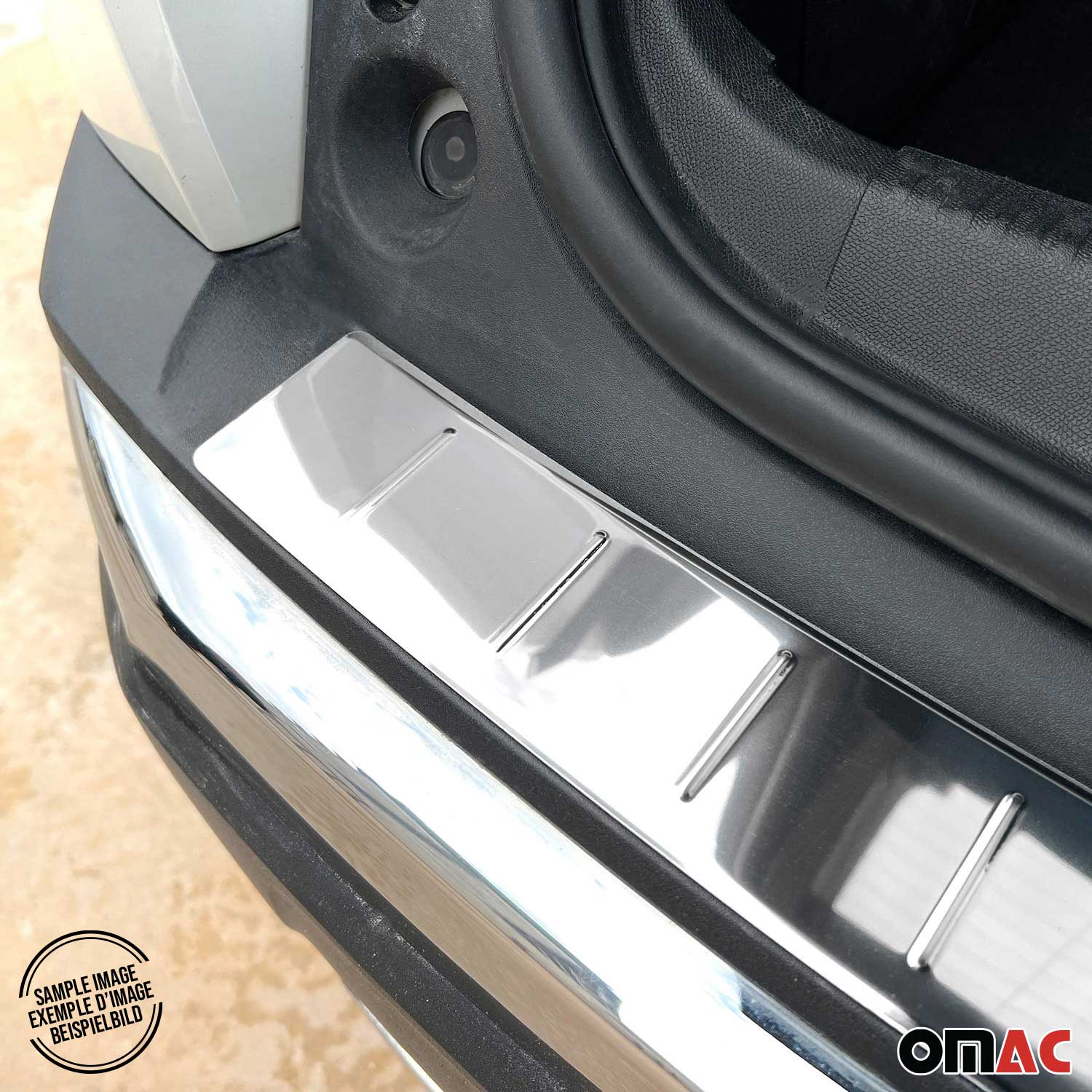 Protector de Parachoques Trasero para Audi Q5 FY 2017-2024 Plata Acero Brillante