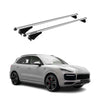 Menabo Barras de Techo Coche Baca para Porsche Cayenne 2017-2025 Gris Alu 2Pza