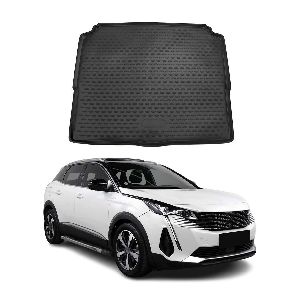 OMAC Bandeja Maletero Alfombrilla para Peugeot 3008 2016-2024 inferior Negro TPE