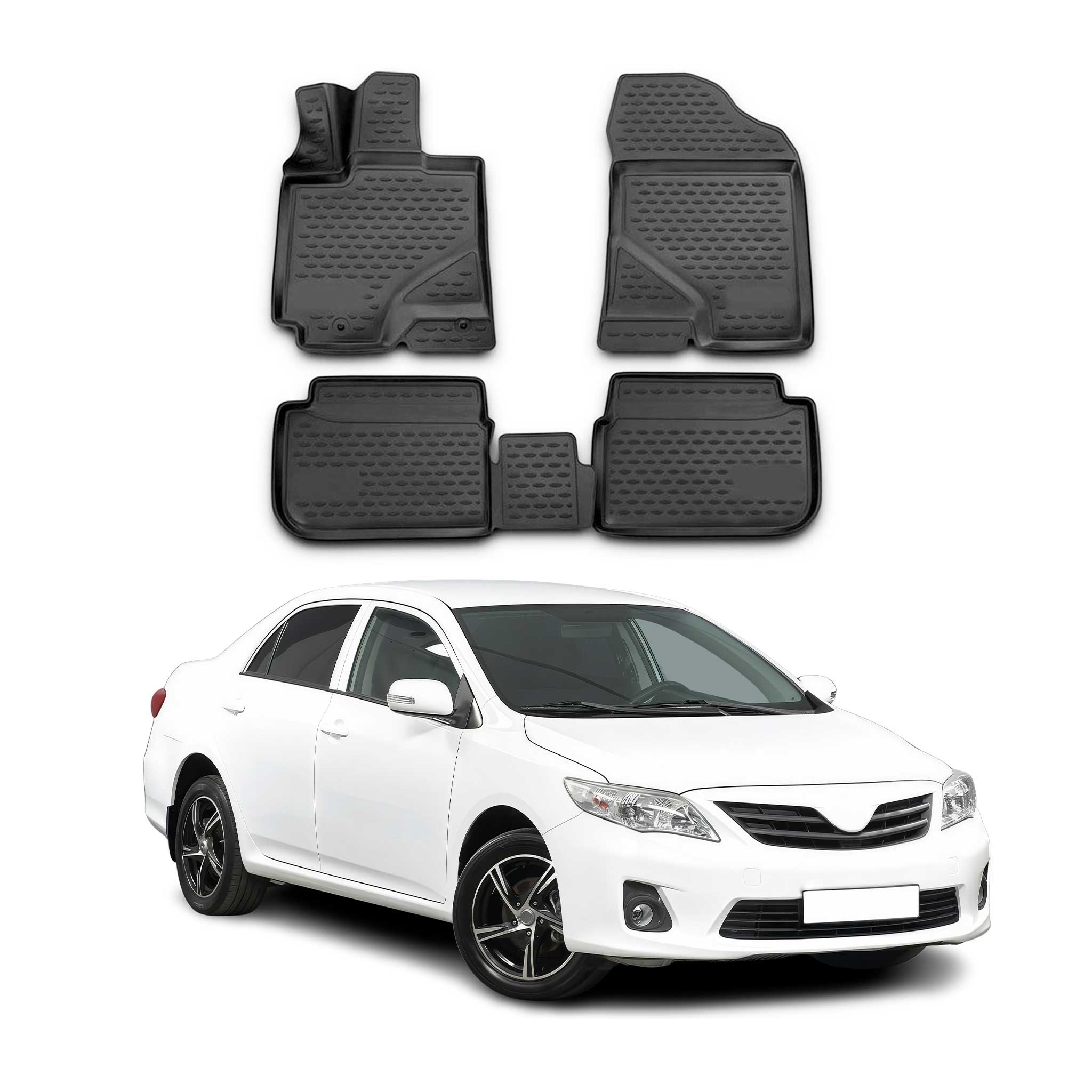 OMAC Alfombrillas De Coche para Toyota Corolla 2006-2013 Negro Goma 4Pza