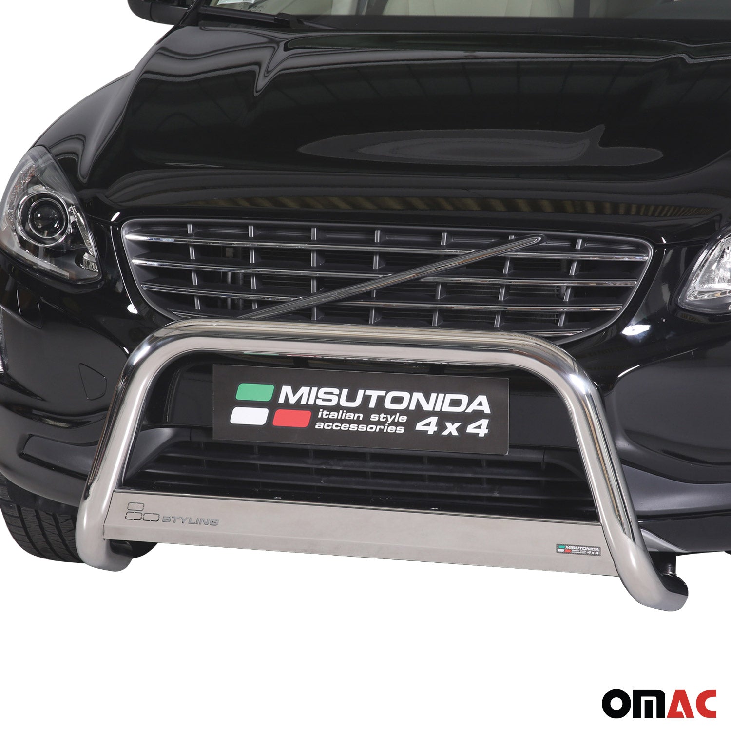 Bull Barra Frontal para Volvo XC60 2013-2017 Plata Brillante Acero 1Pza