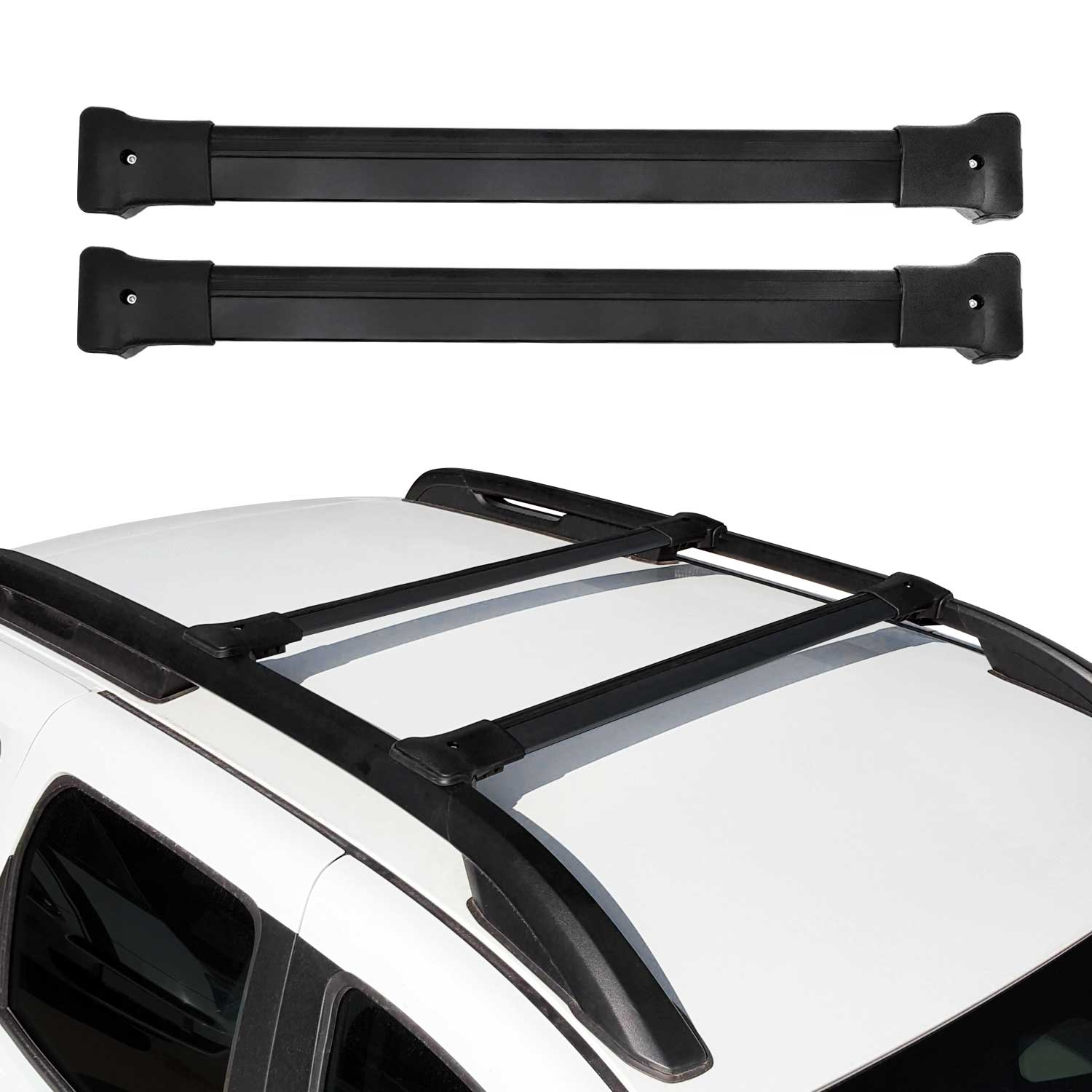 Barras de Techo Baca para Dacia Duster 2 2018-2024 Negro Aluminio 2Pza