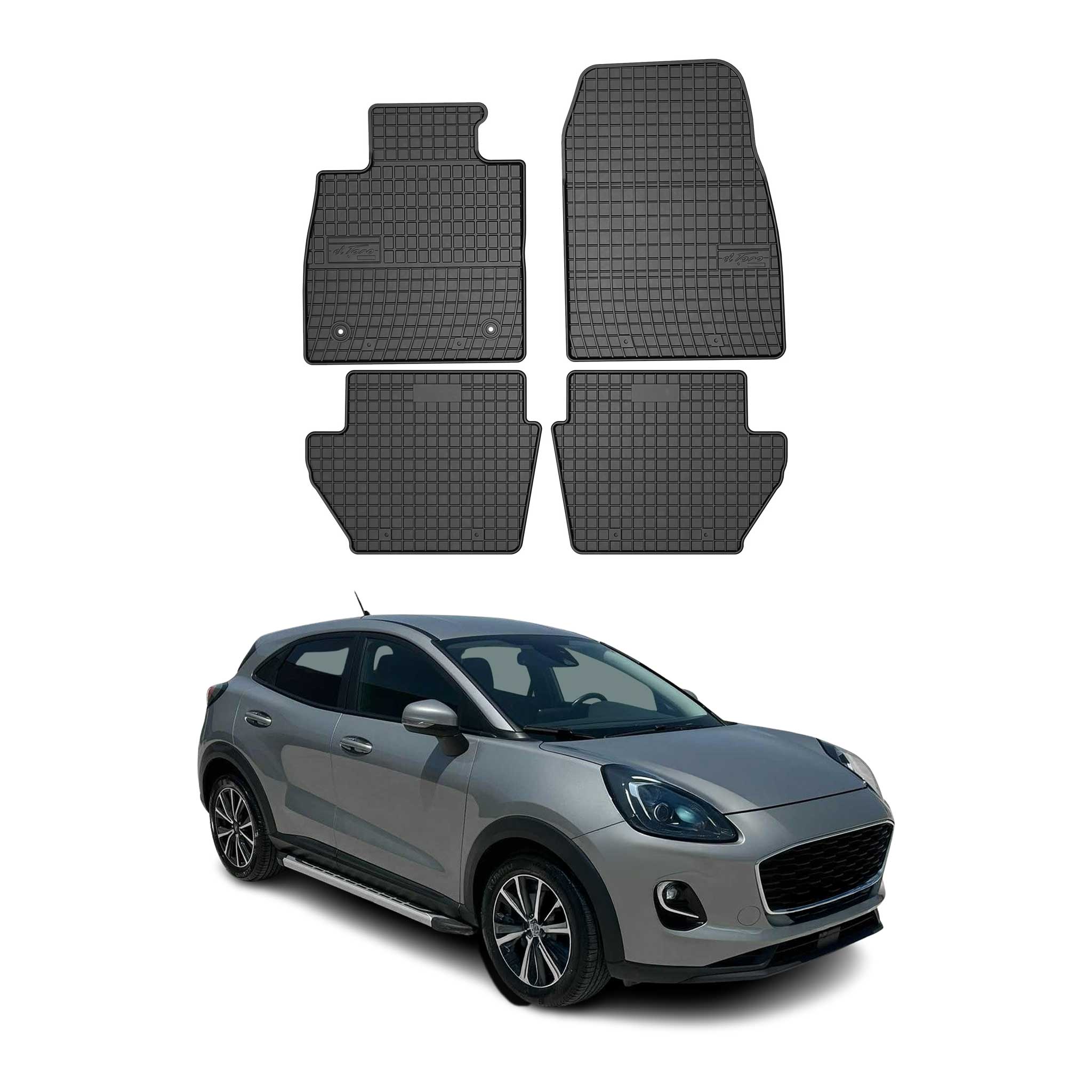 OMAC Alfombrillas De Coche para Ford Puma 2019-2025 Negro Goma 4Pza