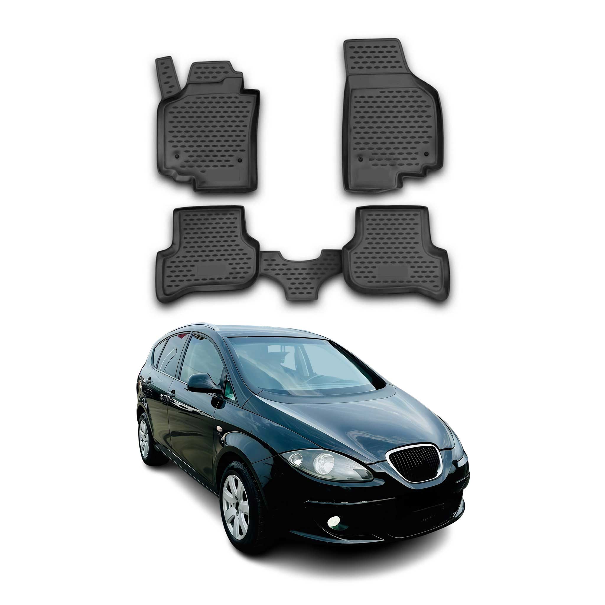 OMAC Alfombrillas De Coche para Seat Altea 2005-2009 Negro Goma TPE 4Pza