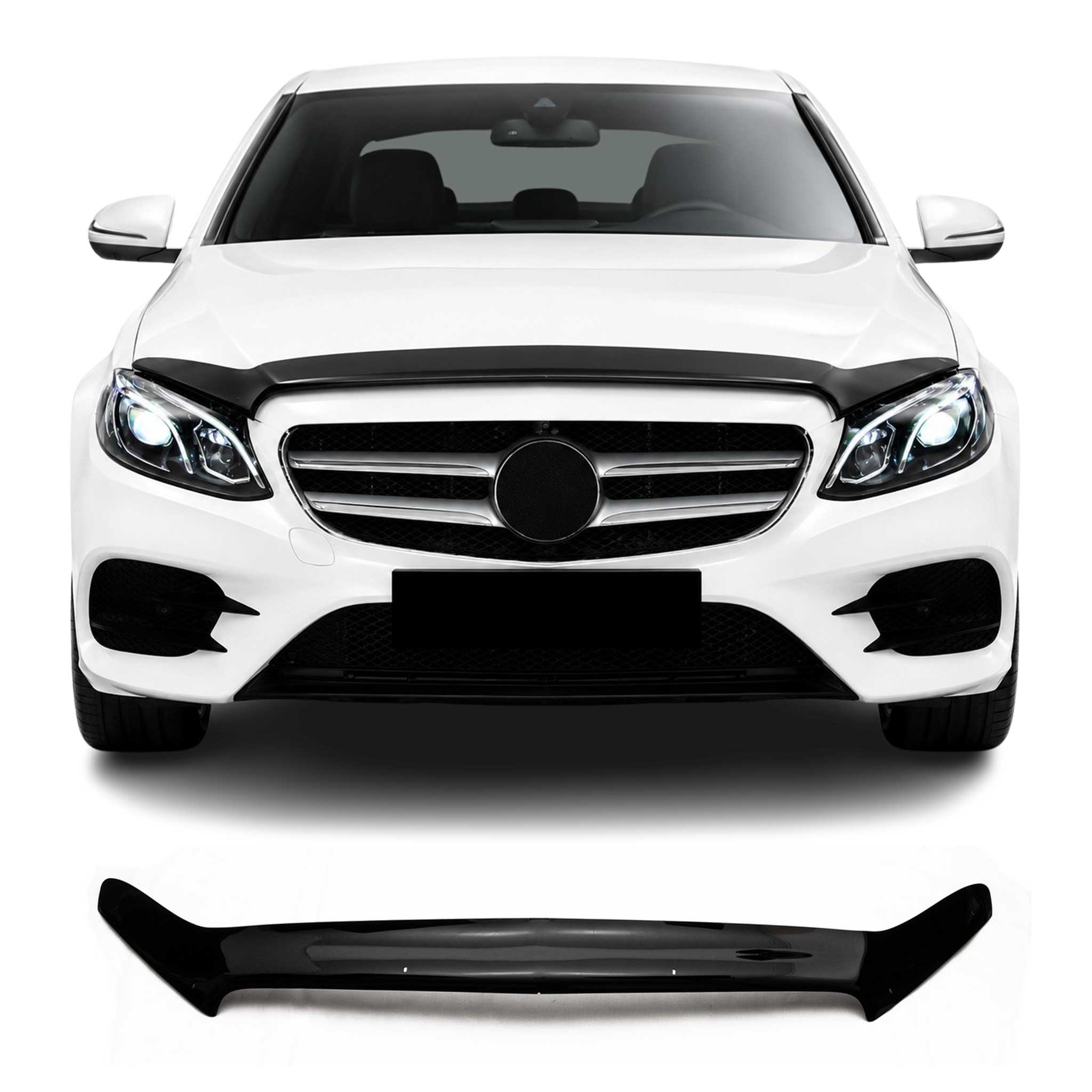 Deflector de Capó para Mercedes E Class 2016-2023 Oscuro Brillante Acrílico