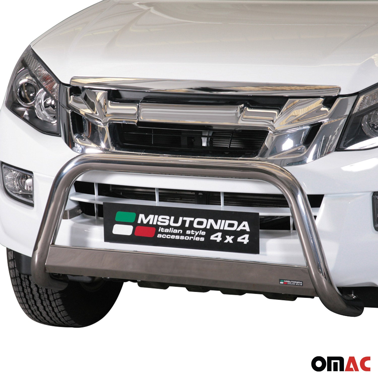 Bull Barra Frontal para Isuzu D-Max 2012-2019 Plata Brillante Acero