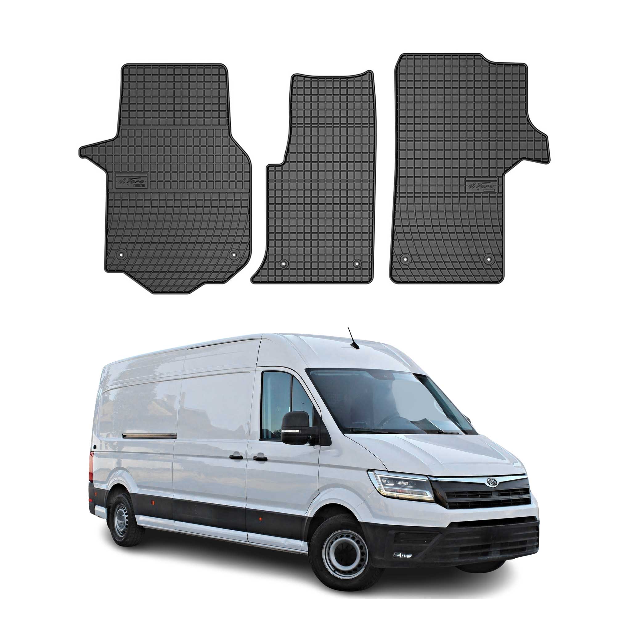 OMAC Alfombrillas De Coche para MAN TGE 2017-2021 Negro Goma 3Pza